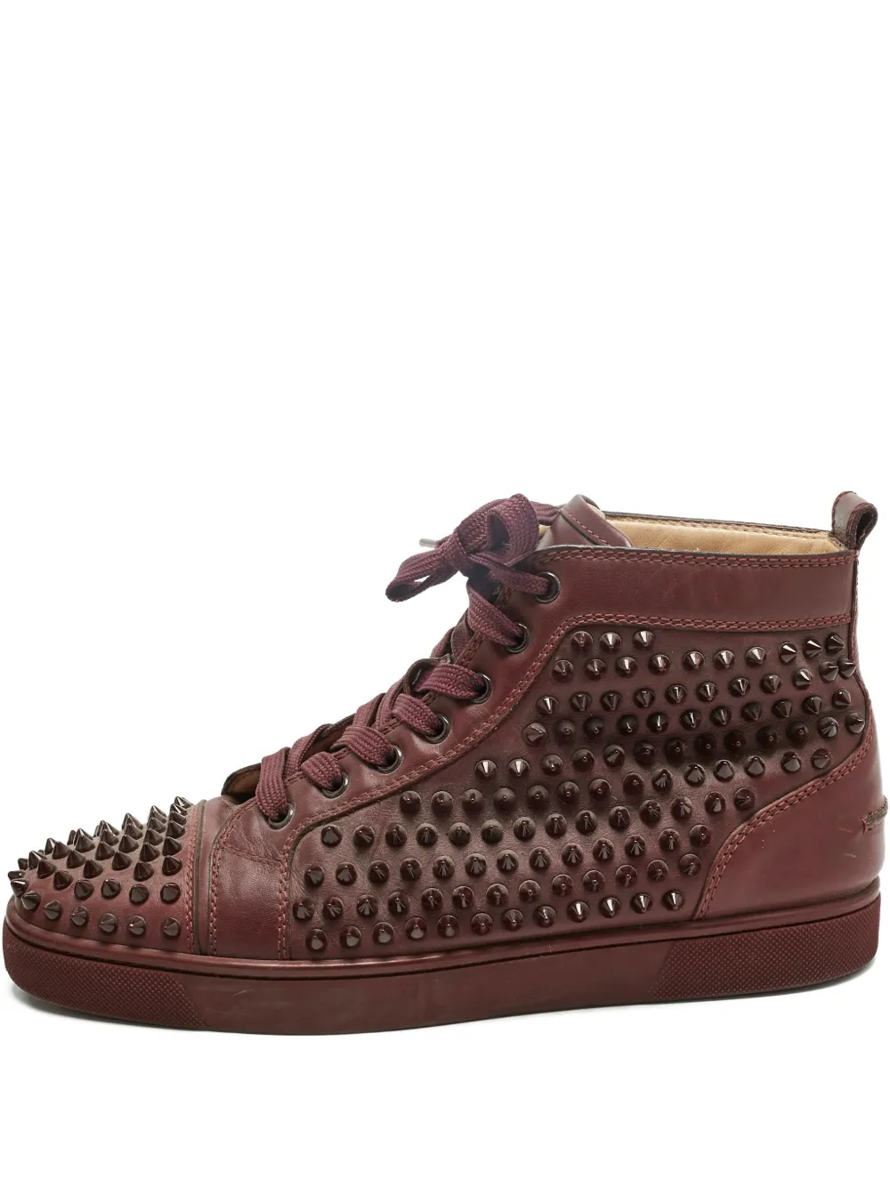 Christian Louboutin Pre-Owned louis spikes leather trainers - Rosso