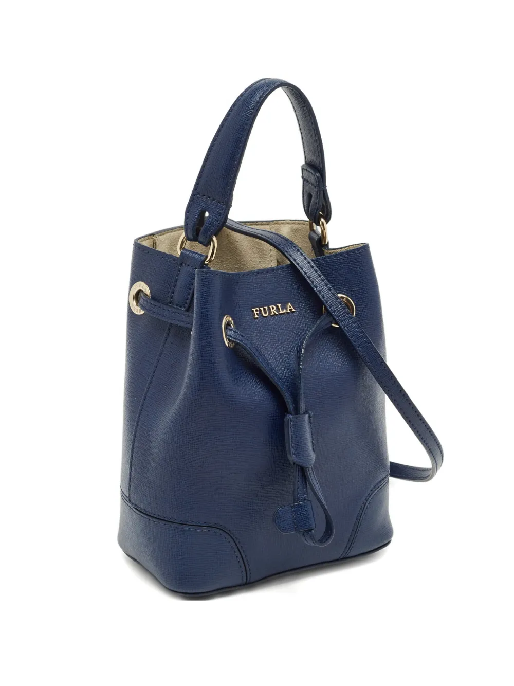 Furla mini Stacy drawstring leather tote bag - Blu