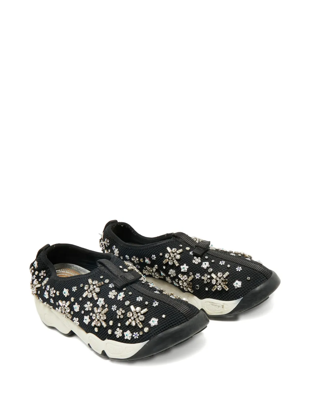 Christian Dior Pre-Owned Fusion crystal-embellishment sneakers - Zwart
