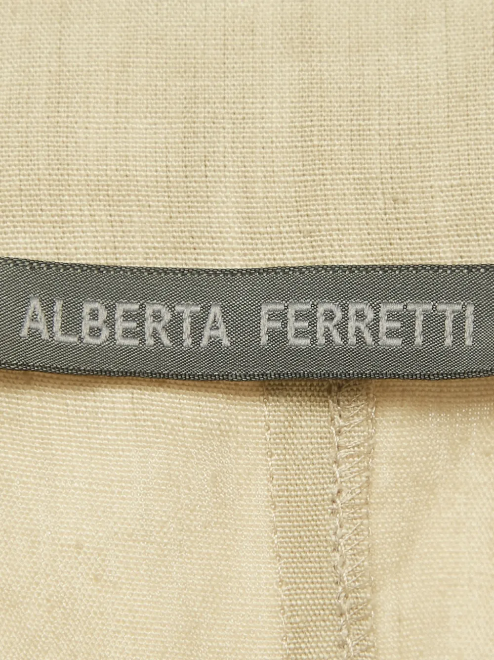 Alberta Ferretti Vintage flap-pocket linen dress - Beige