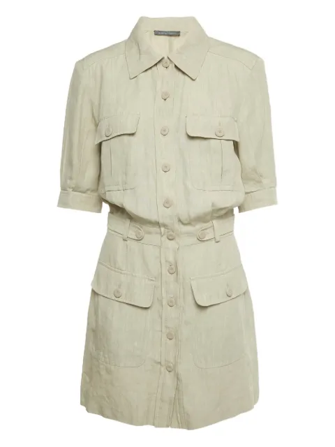 Alberta Ferretti Vintage flap-pocket linen dress