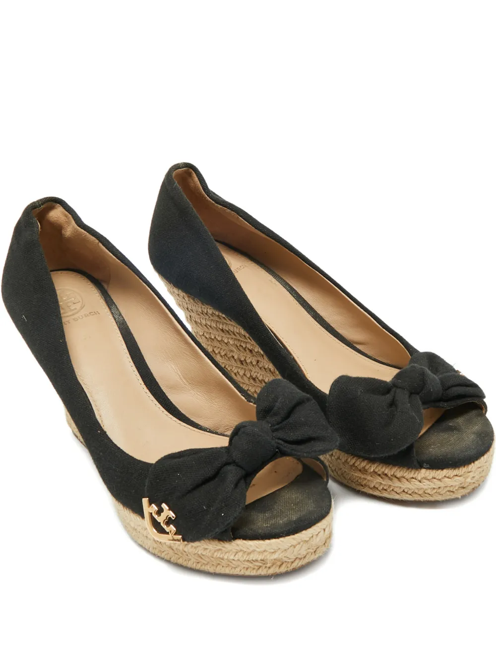Tory Burch alpargatas con cuña y lazo | negro | Image 1