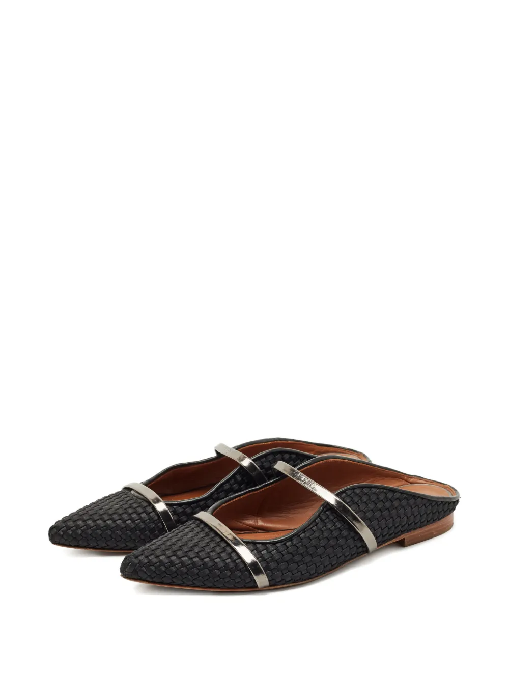 Malone Souliers woven strap mules - Zwart