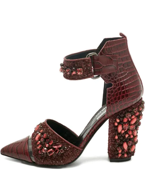 Nicholas Kirkwood croc-embossed crystal pumps