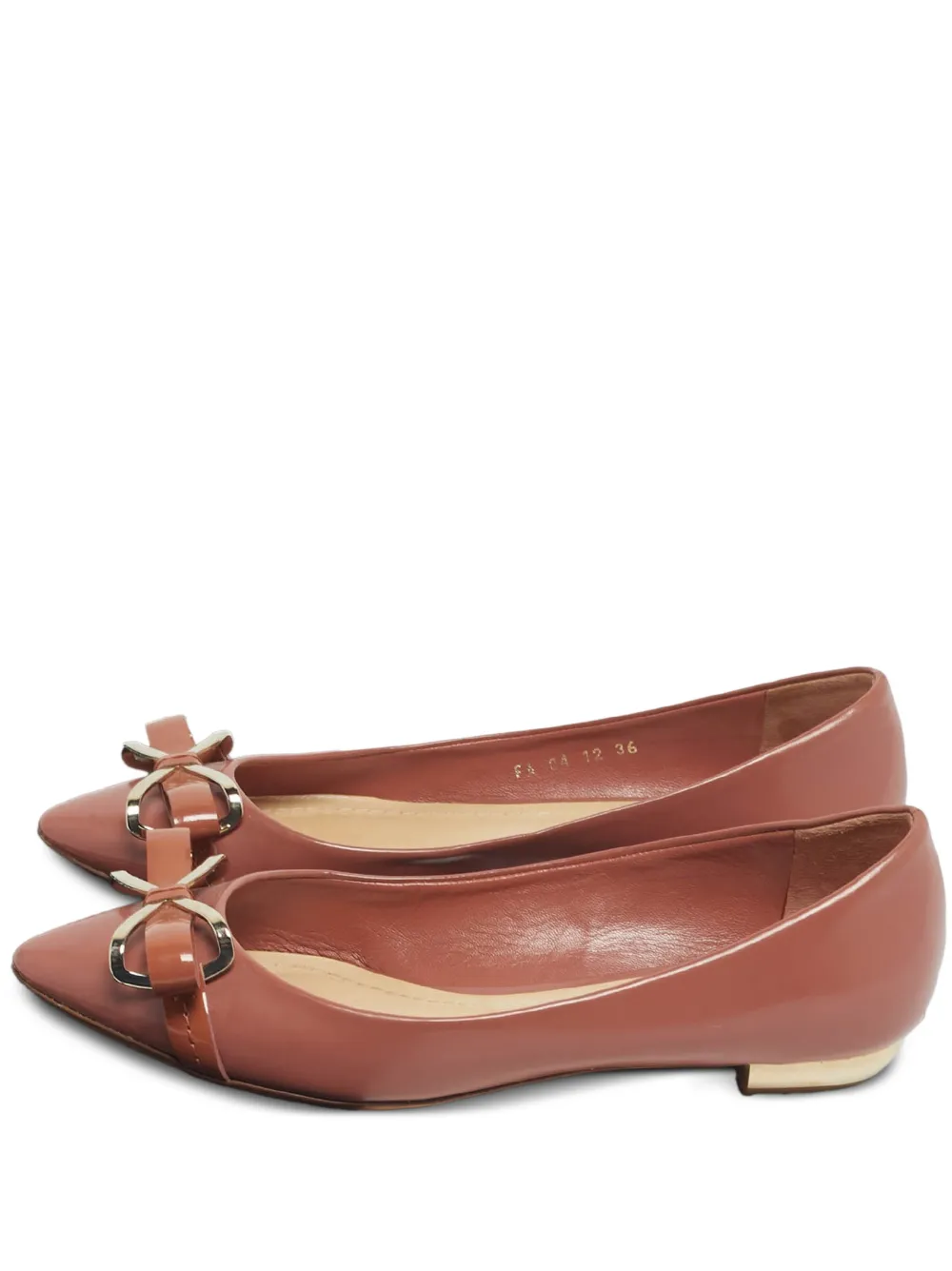 Christian Dior Pre-Owned bow-detail ballet flats - Marrone