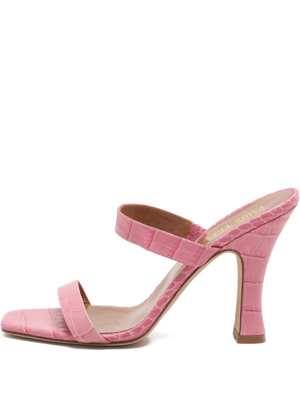 Pre-owned Paris Texas Crocodile-embossed Heel Sandals In Pink