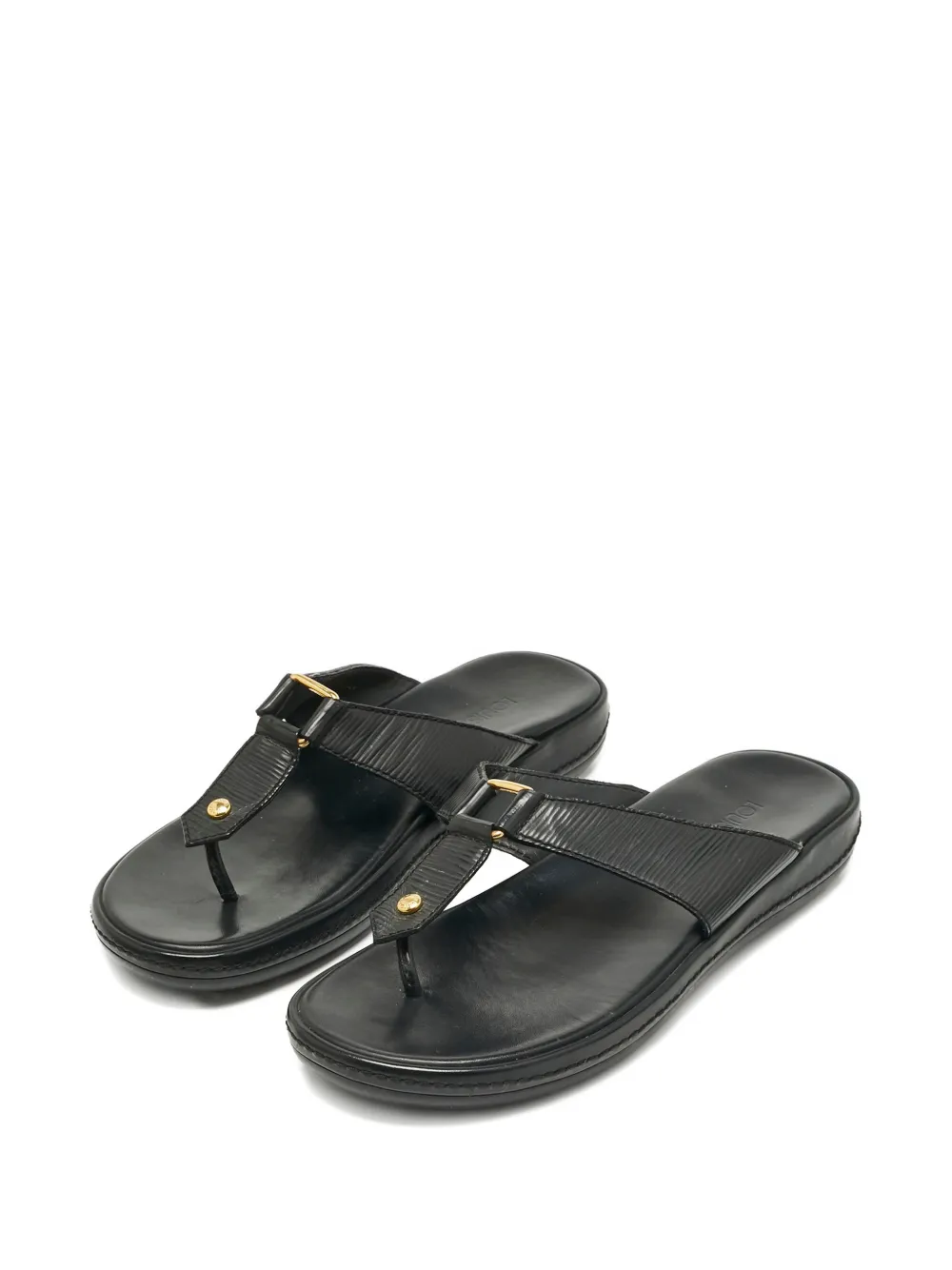 Louis Vuitton Pre-Owned textured-leather sandals - Zwart