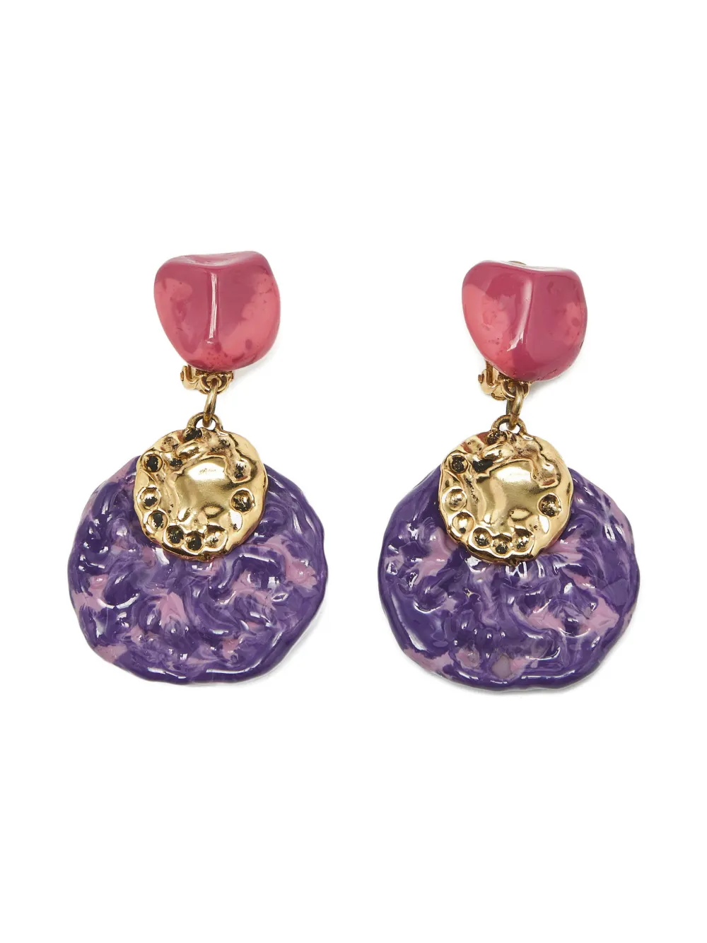 Saint Laurent Pre-Owned Orecchini con design a goccia - Oro