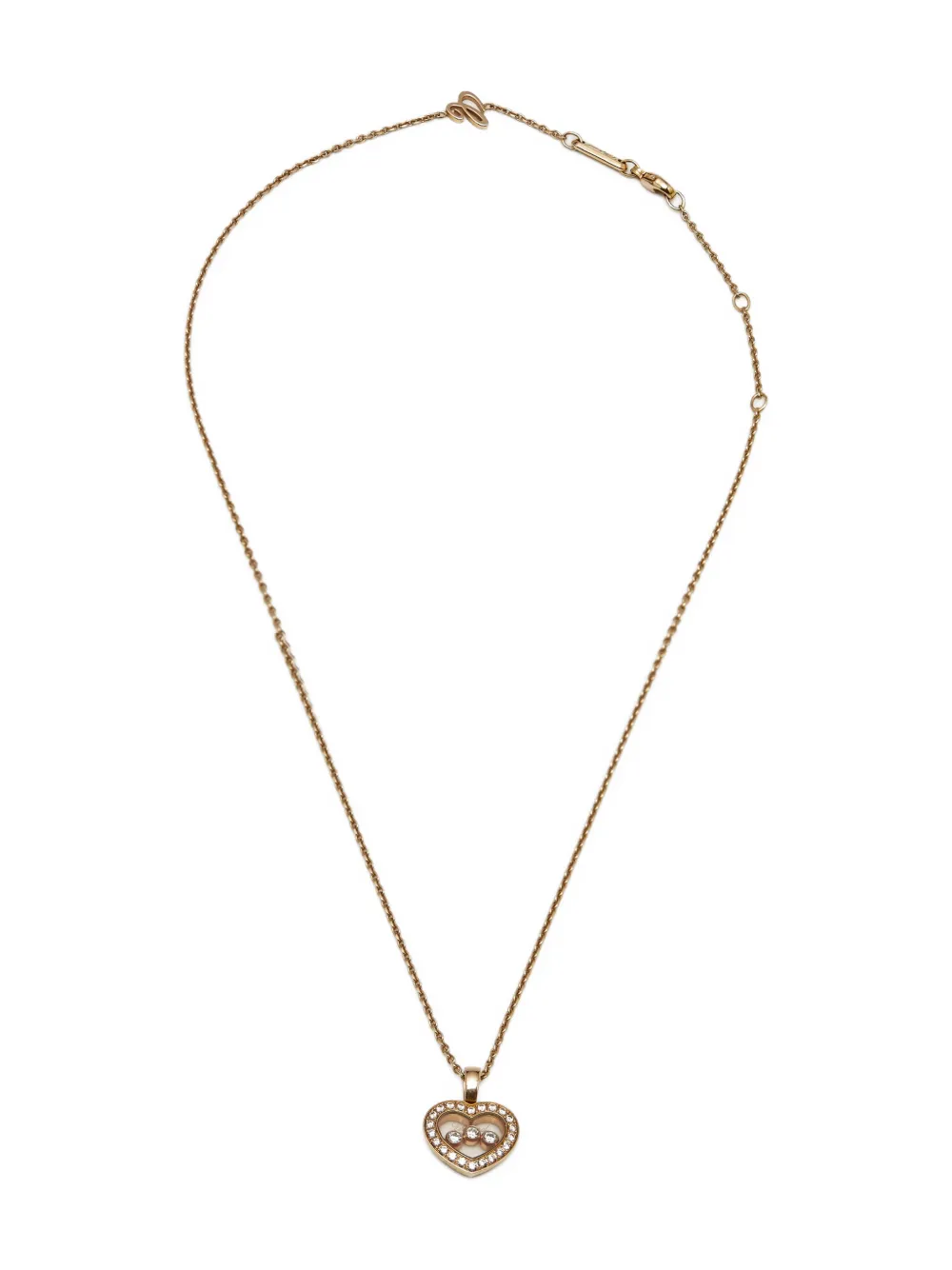 Pre-owned Chopard Happy Diamonds 18k玫瑰金项链 In Pink