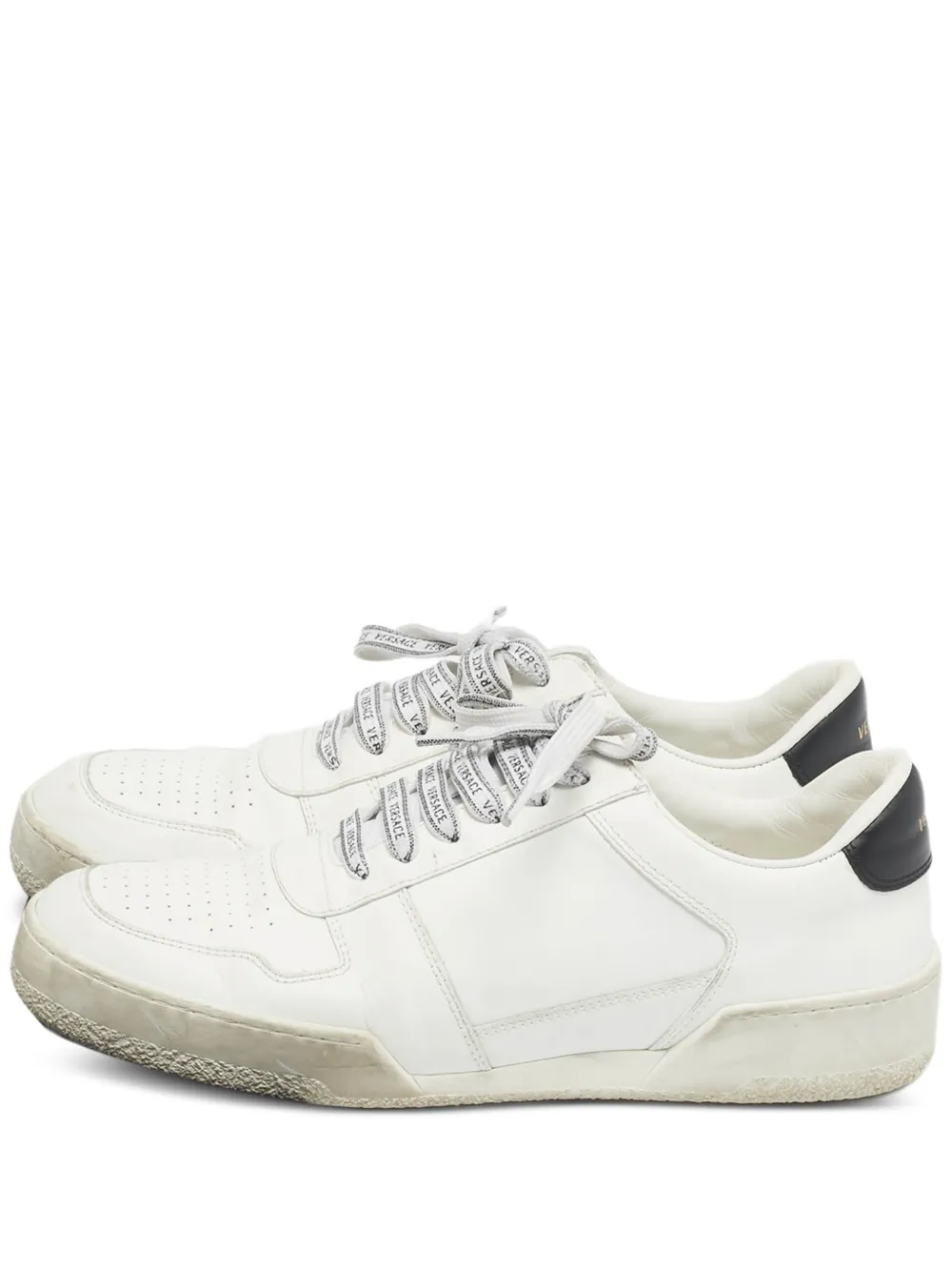 Versace Pre-Owned Ilus leather low-top sneakers - Bianco