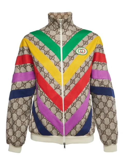 Gucci Pre-Owned monogram-pattern zip-up bomber jacket