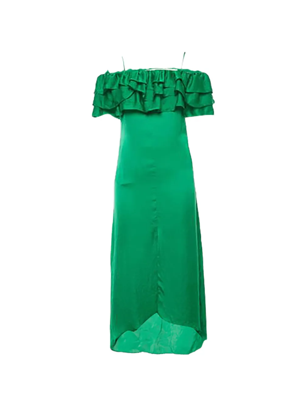 Maje ruffled satin midi dress - Verde