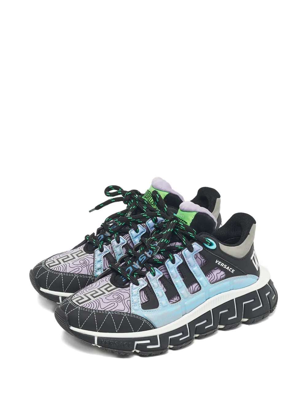 Versace Pre-Owned Trigreca lace-up sneakers - Zwart