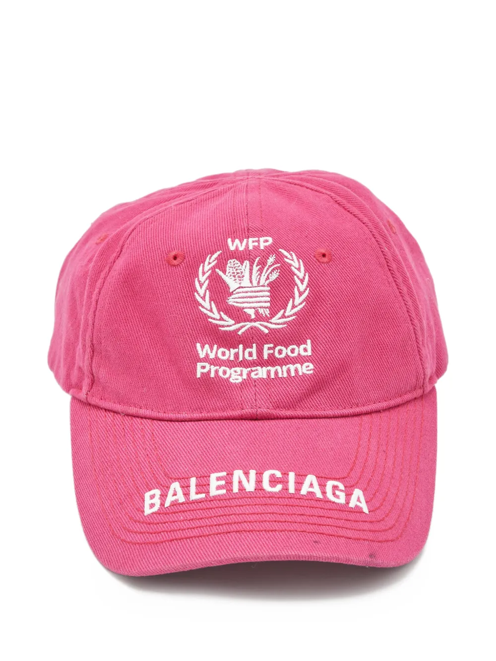 Balenciaga Pre-Owned embroidered-logo cotton cap - Rosa