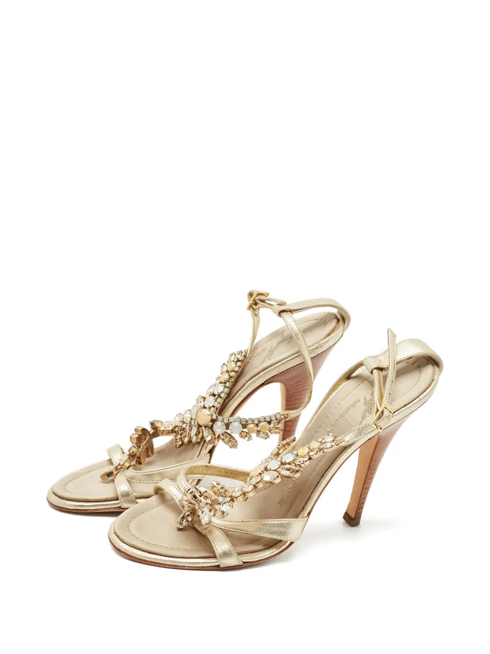 Giuseppe Zanotti Vintage crystal-embellished sandals - Goud