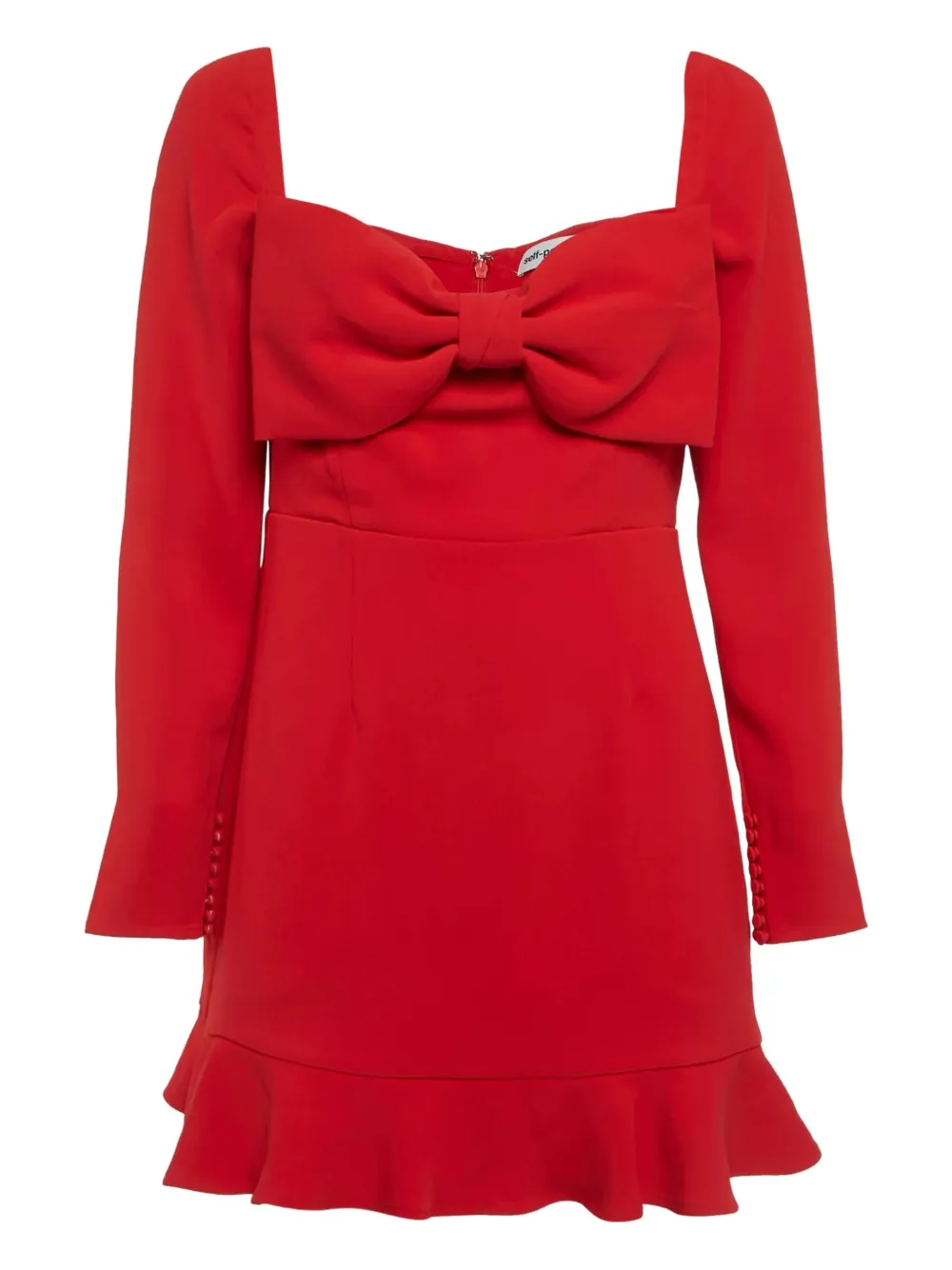 Self-Portrait bow-detail crepe dress - Rosso