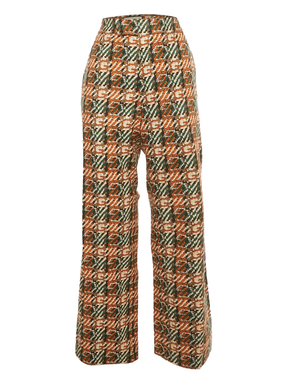 Gucci Pre-Owned patterned cotton trousers | Orange | Image 1