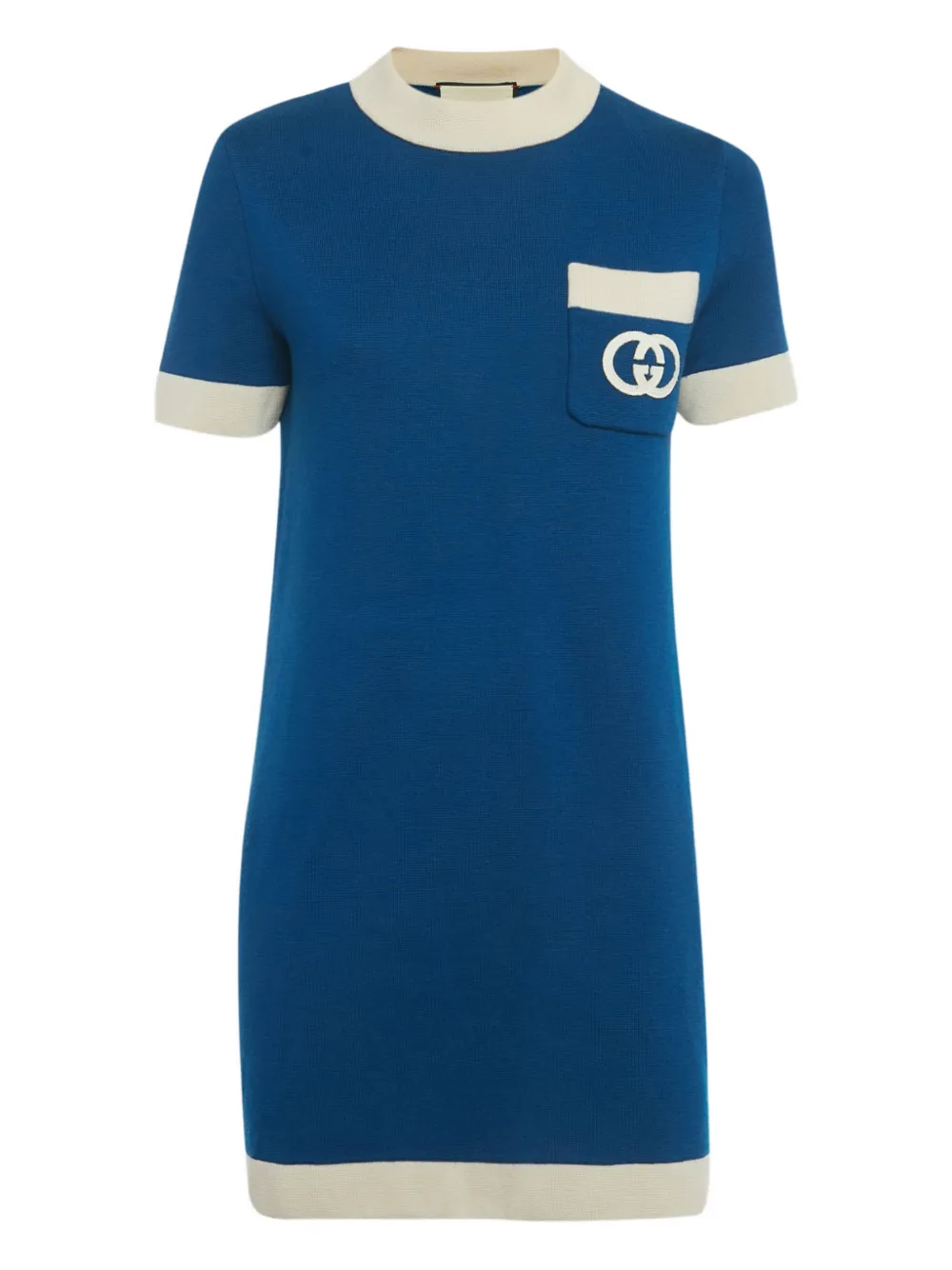 Gucci Pre-Owned Abito corto con logo - Blu