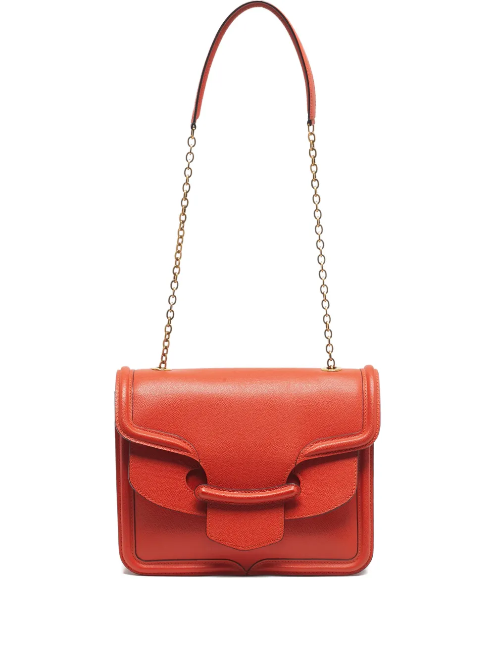 Pre-owned Alexander Mcqueen Heroine Chain-strap Shoulder Bag In Orange