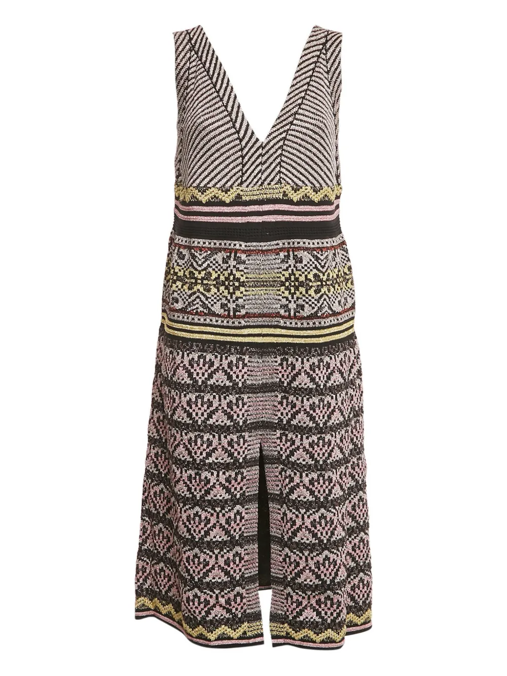 Missoni Pre-Owned knit V-neck midi dress - Nero
