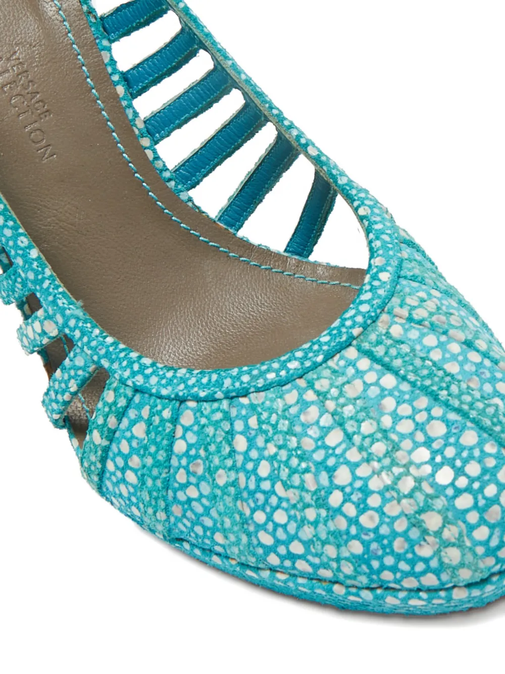 Versace Pre-Owned cut-outs platform pumps - Blauw