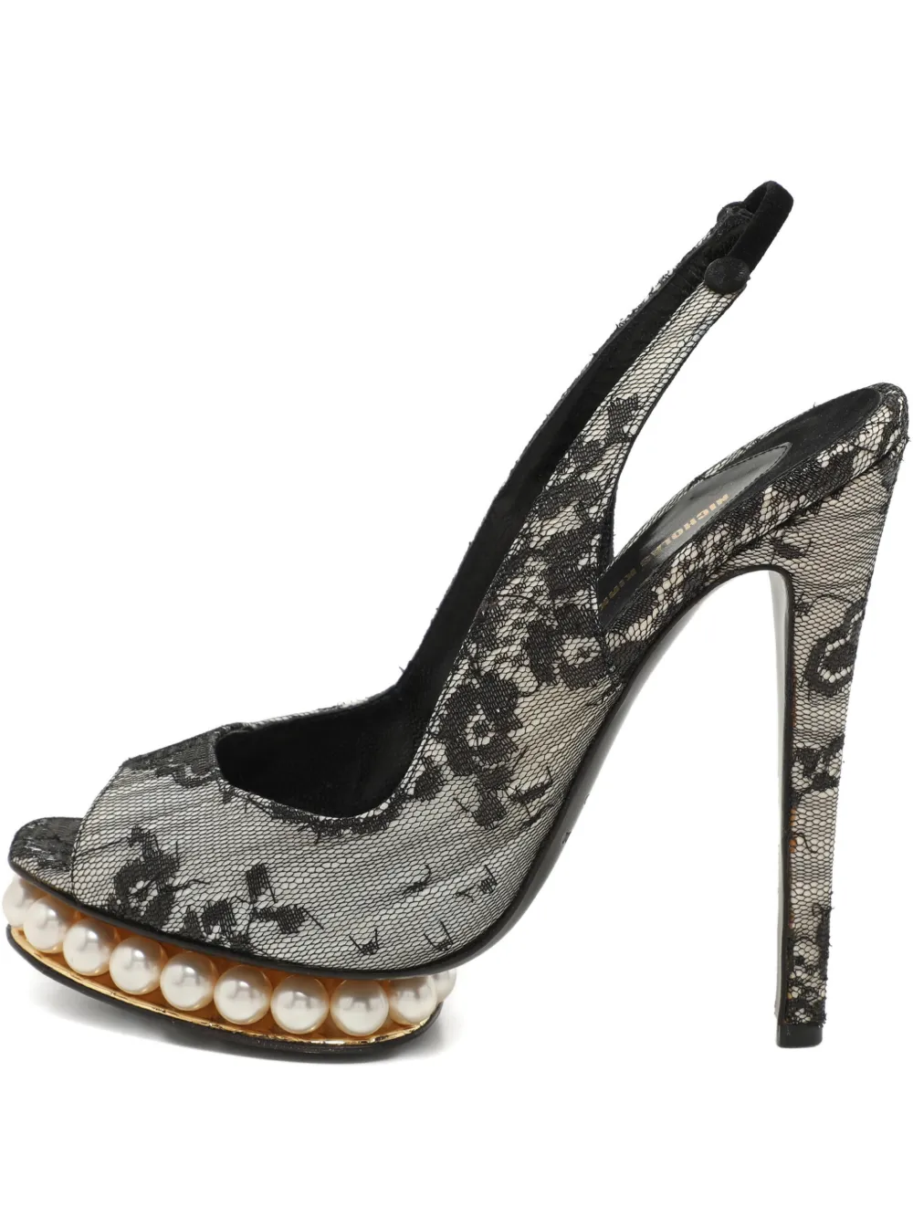 Pre-owned Nicholas Kirkwood Lace Platform Sandals In White