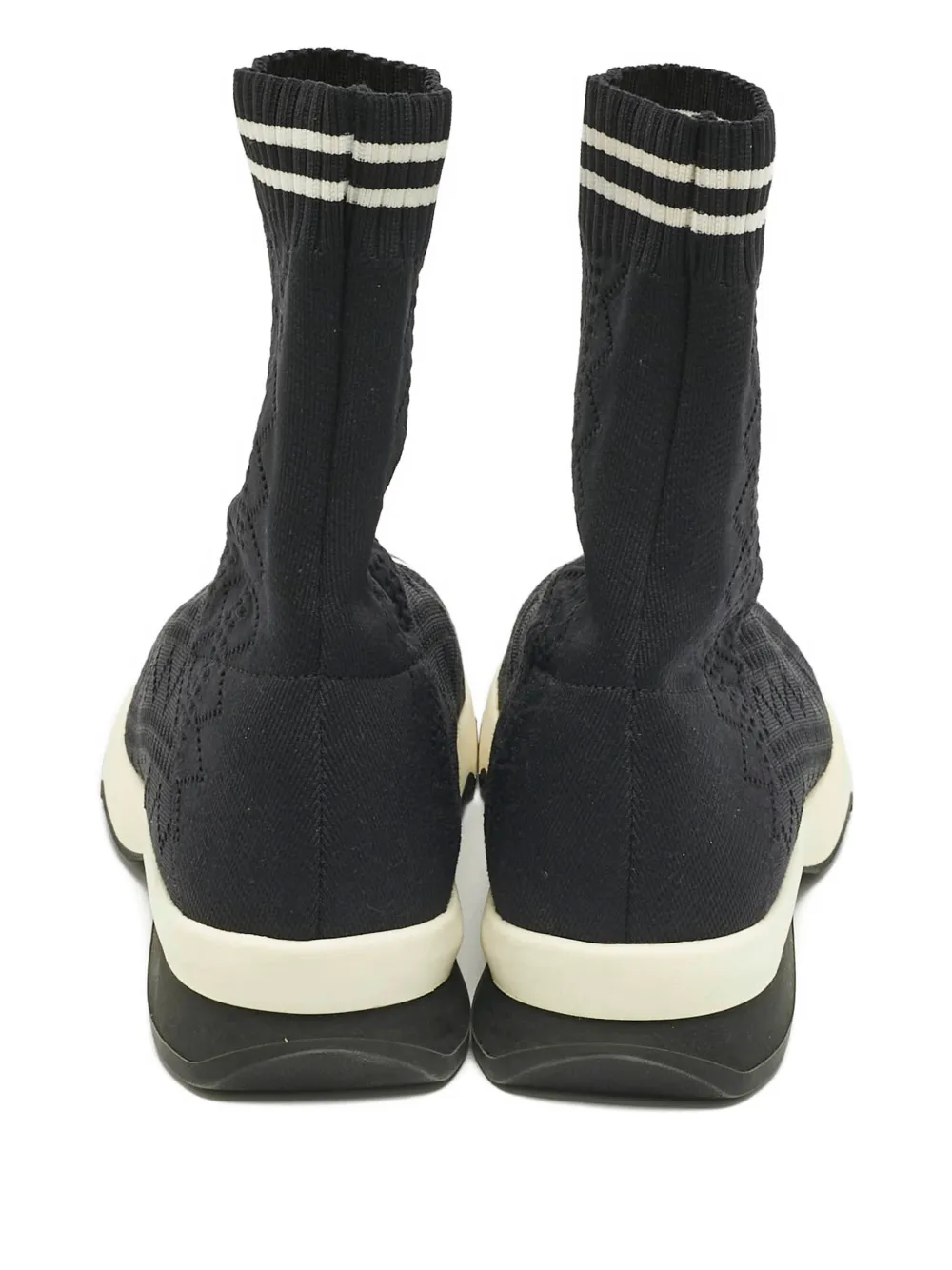 Fendi Pre-Owned knit high-top sneakers - Blauw