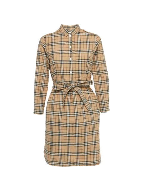 Burberry Pre-Owned check-print belted shirt dress