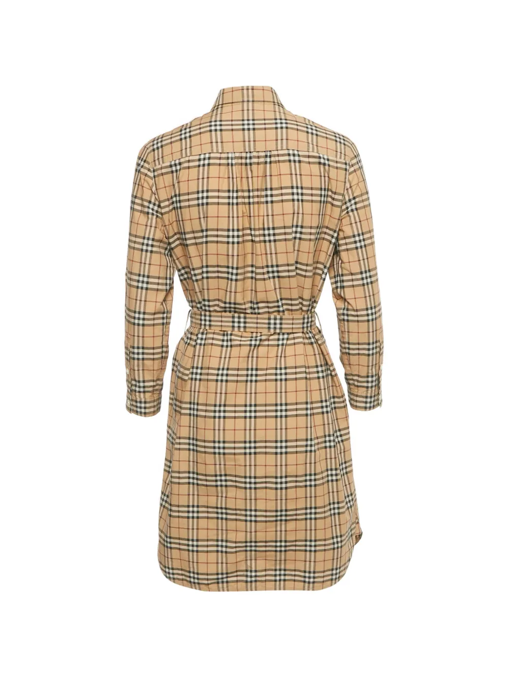 Burberry Pre-Owned check-print belted shirt dress - Beige