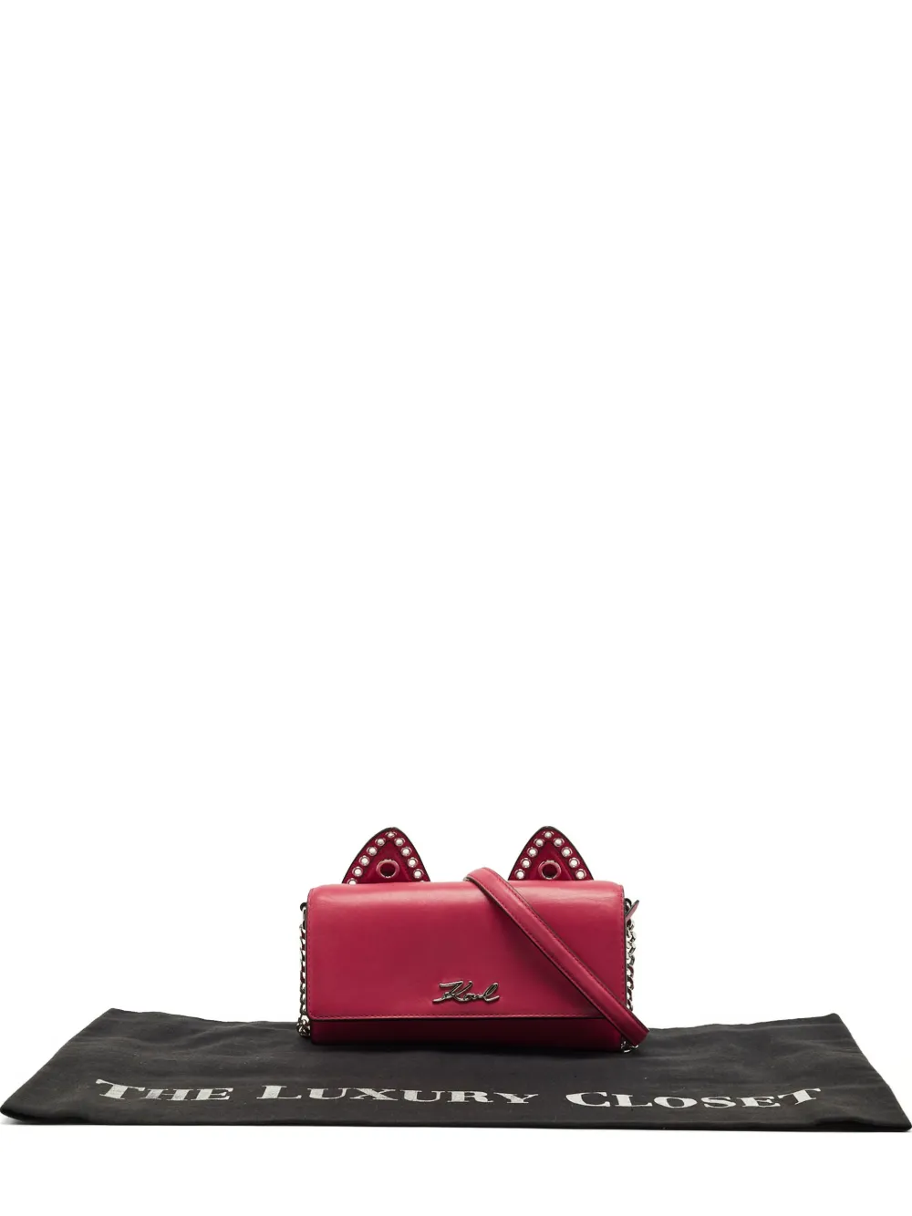 Karl Lagerfeld K/Rocky Choupette leather crossbody bag - Rosso