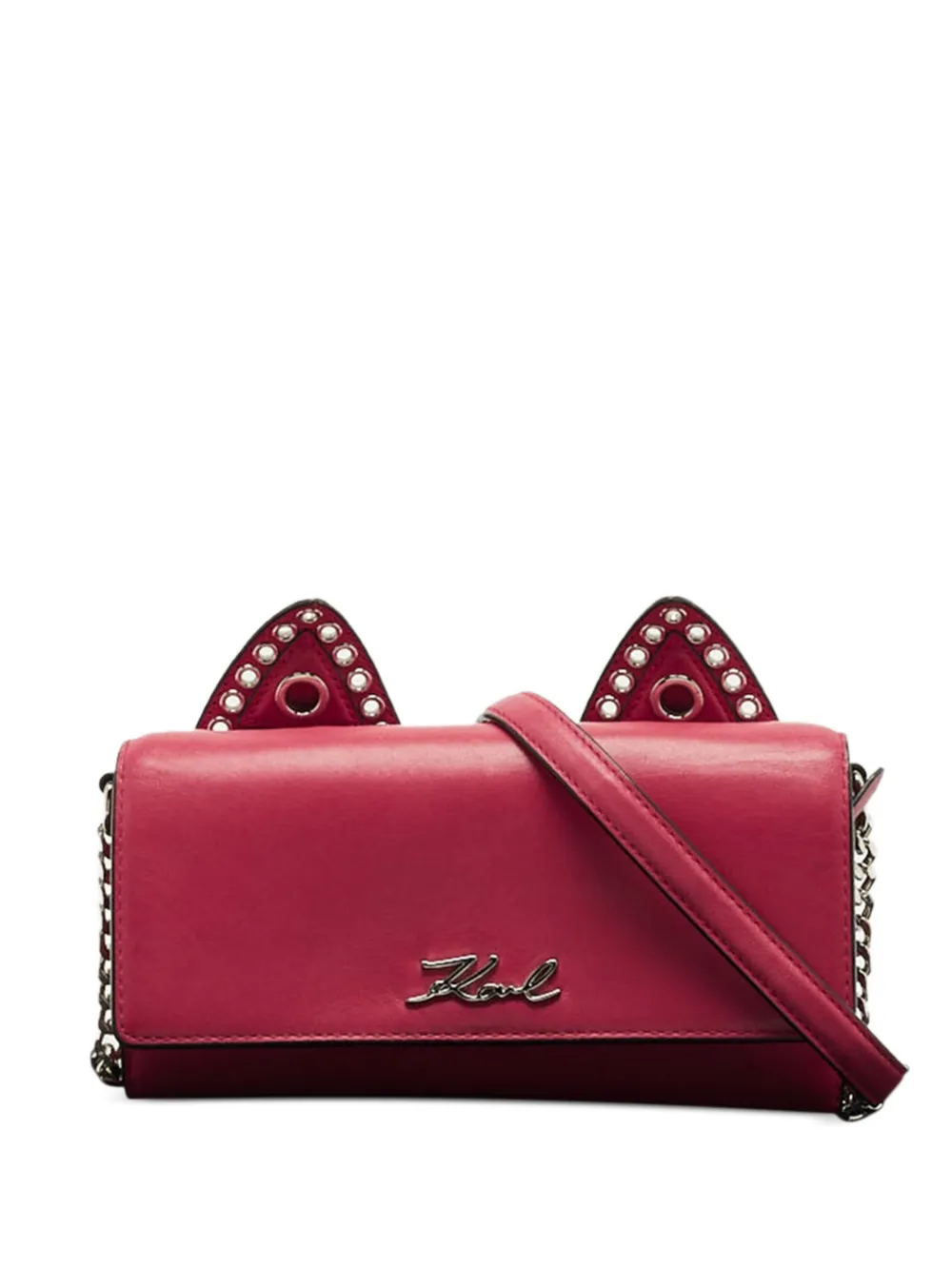 Karl Lagerfeld K/Rocky Choupette leather crossbody bag - Rosso