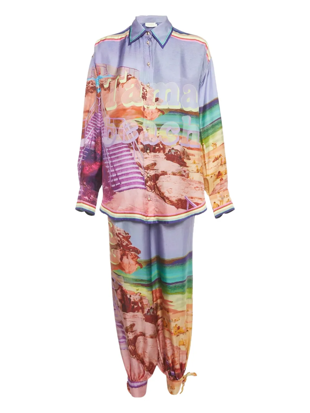 ZIMMERMANN printed silk suit - Blu