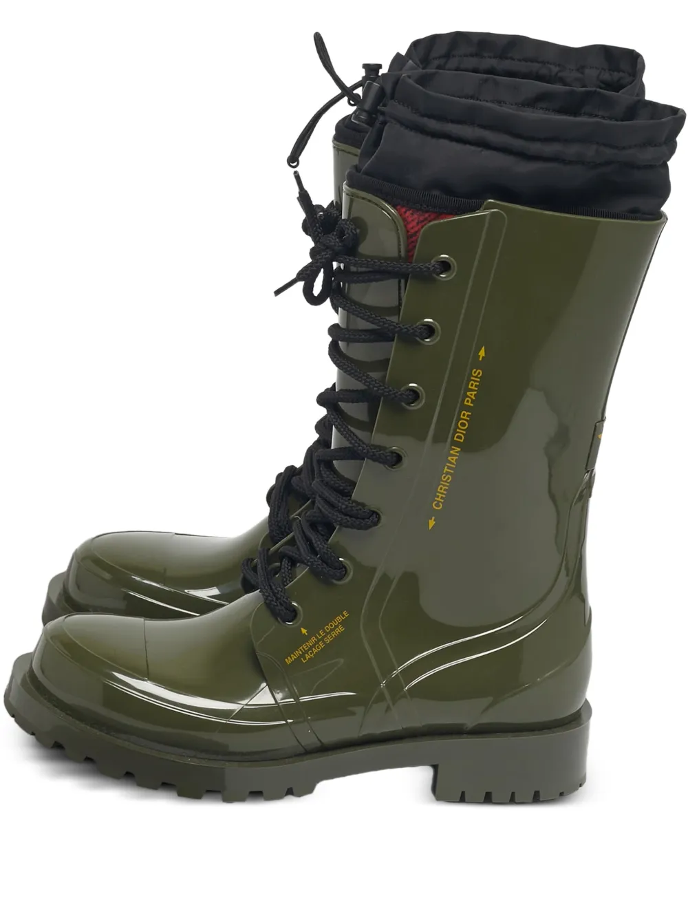Christian Dior Pre-Owned lace-up rain boot | Green | Image 1