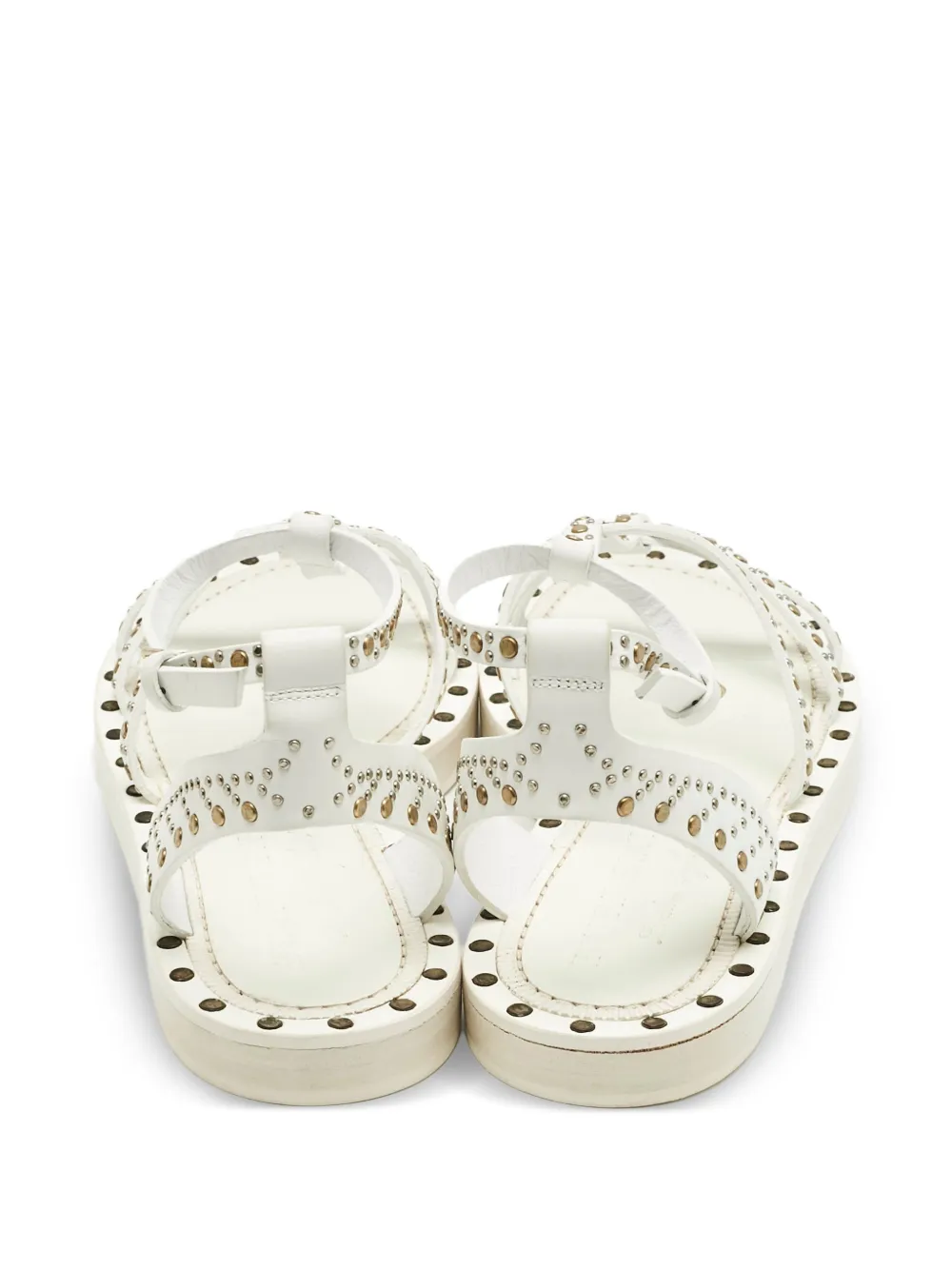 Burberry Pre-Owned Hansel leather studded flat sandals - Wit