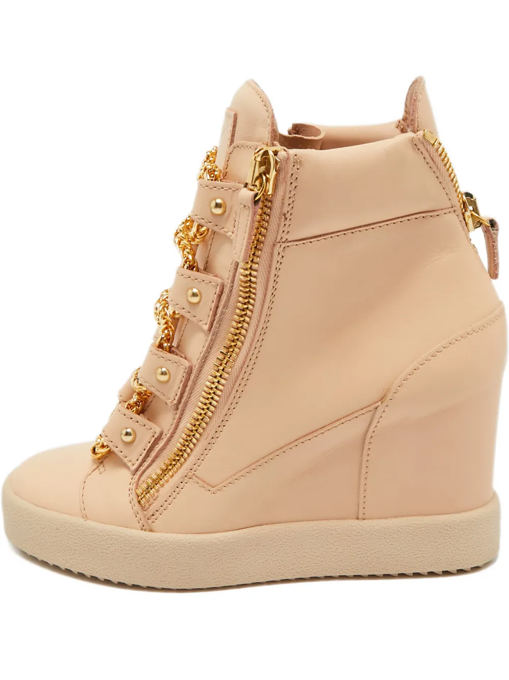 Pre-owned Giuseppe Zanotti Wedge Chain Sneaker In Neutral