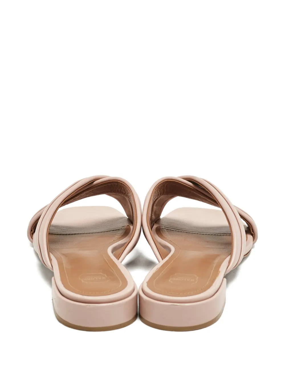 Malone Souliers leather crossover flat sandals - Roze