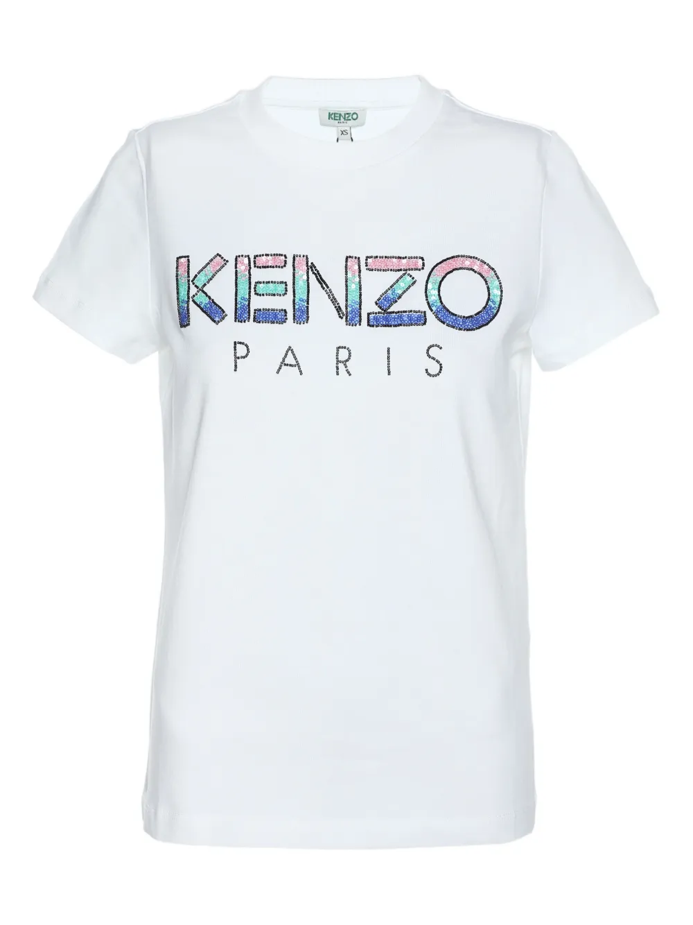 Kenzo Pre-Owned sequinned-logo T-shirt - Bianco