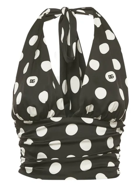 Dolce & Gabbana Pre-Owned polka-dot halterneck top