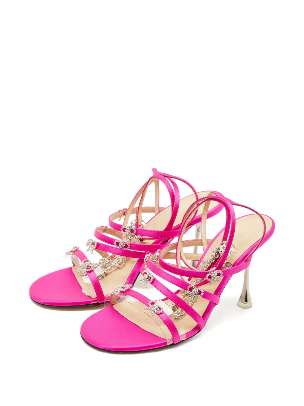 MACH & MACH Camille crystal-bow sandals - Roze