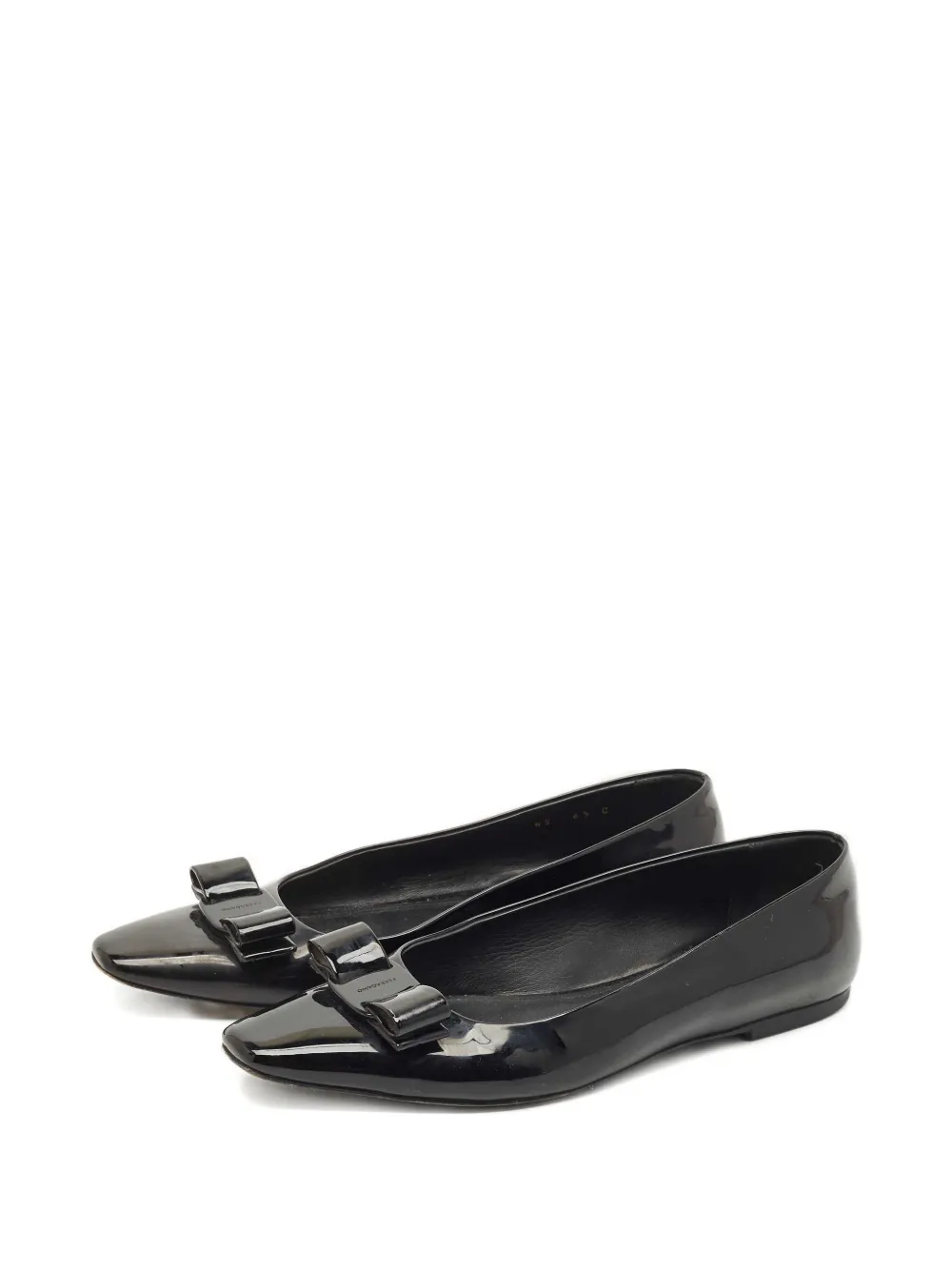 Ferragamo Pre-Owned Vara bow-detail ballet flats - Zwart