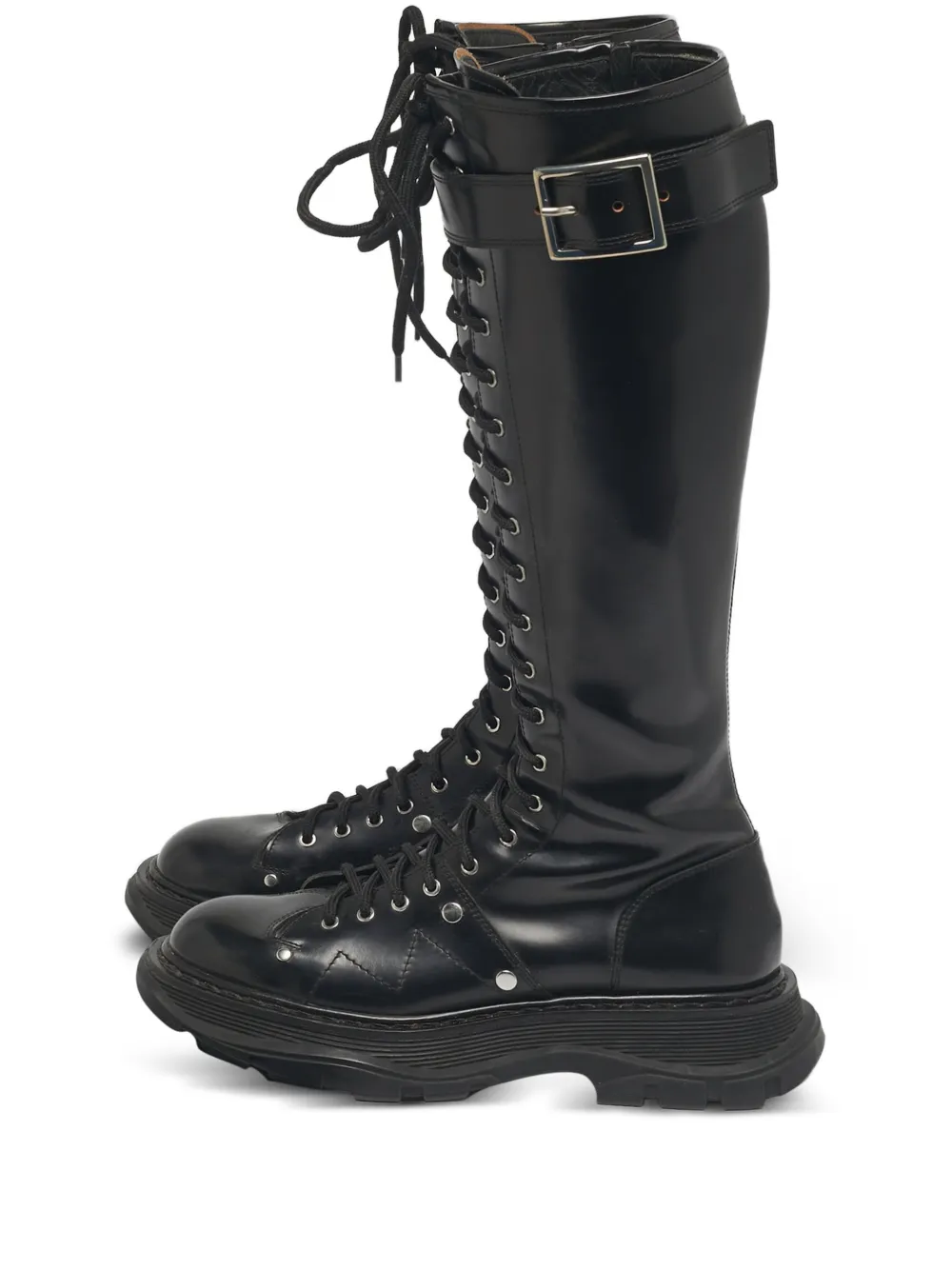 Alexander McQueen Pre-Owned Tread leather boots - Schwarz