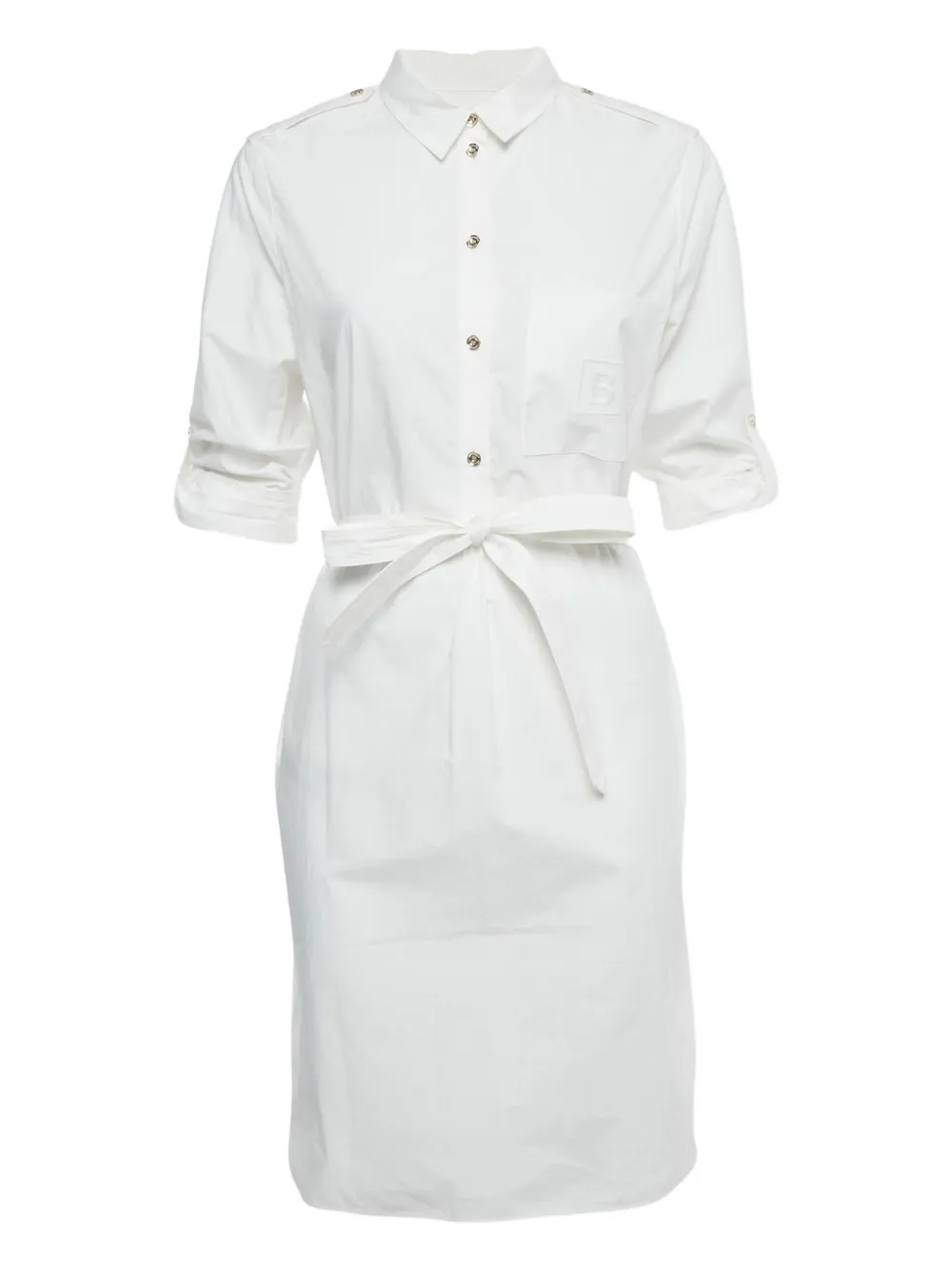 Burberry Pre-Owned tie-fastening midi dress - Bianco