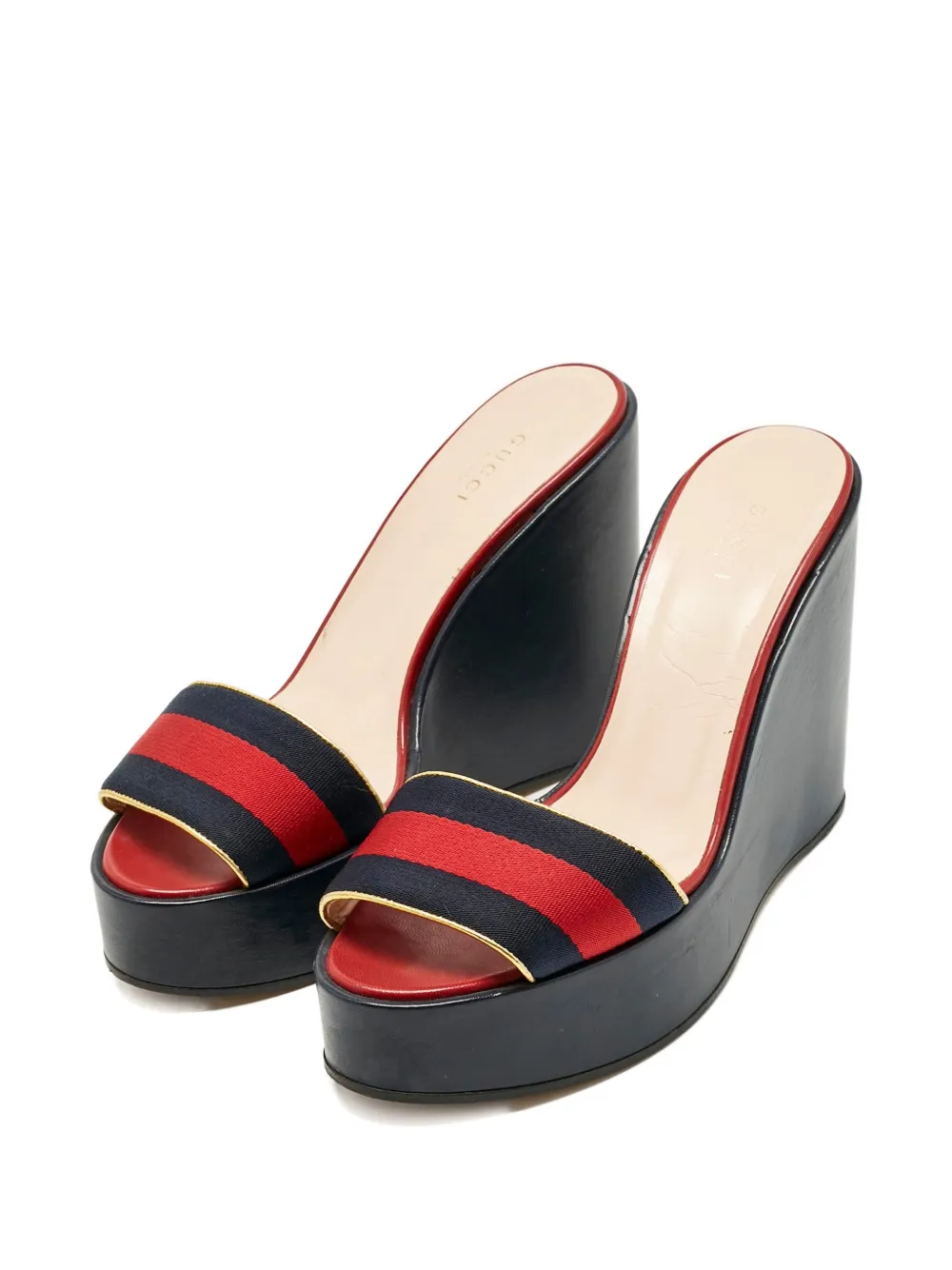 Gucci Pre-Owned wedges-hell sandals - Blauw