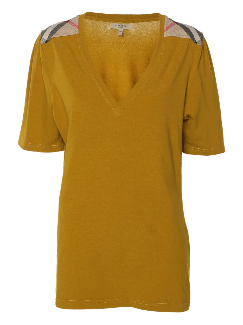 Burberry Pre-Owned T-shirt con inserti sulle spalle - Giallo