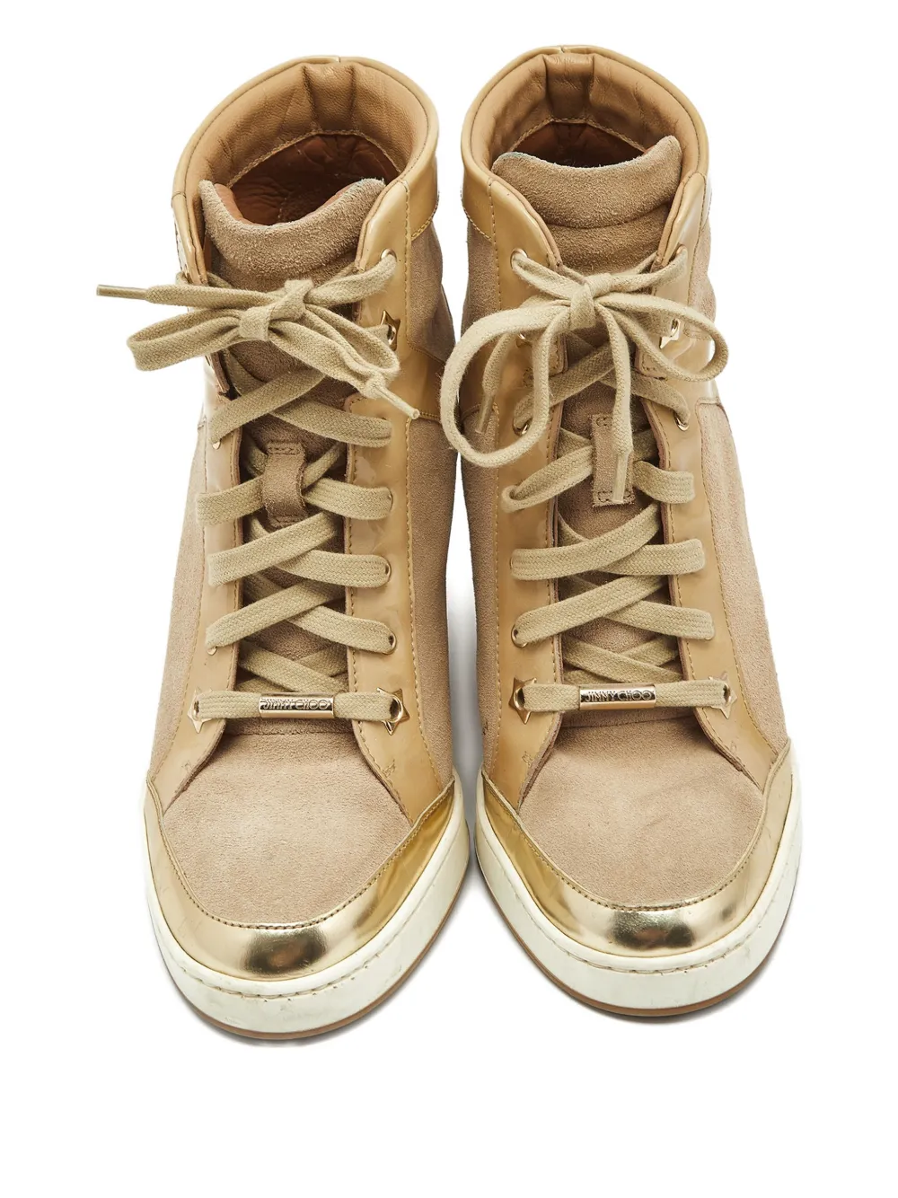Jimmy Choo Pre-Owned leather sneakers - Beige