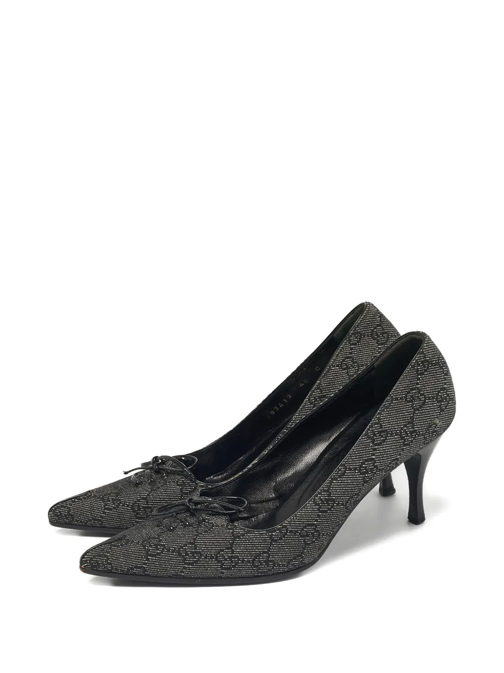 Gucci Pre-Owned bow-detail pumps - Zwart