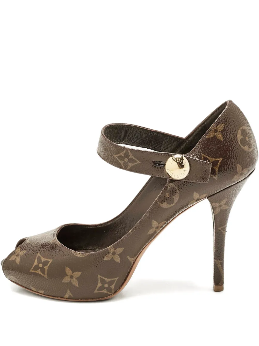Louis Vuitton Pre-Owned Mary Jane monogram heel shoes - Braun