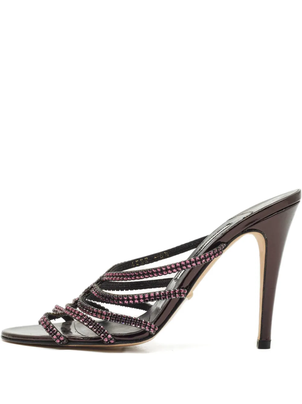 Gina crystal embellished leather sandals - Braun