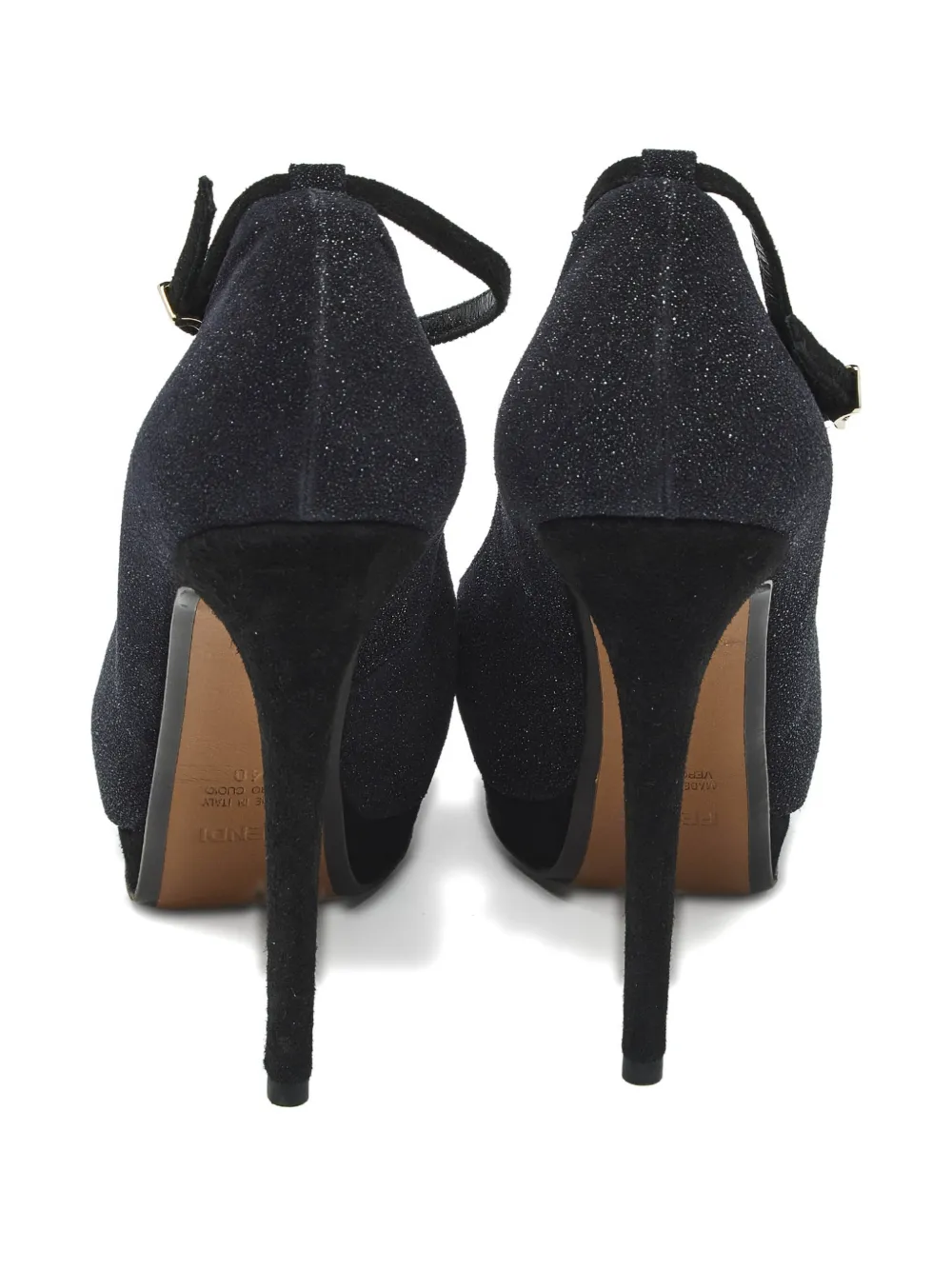 Fendi Pre-Owned glitter platform pumps - Zwart