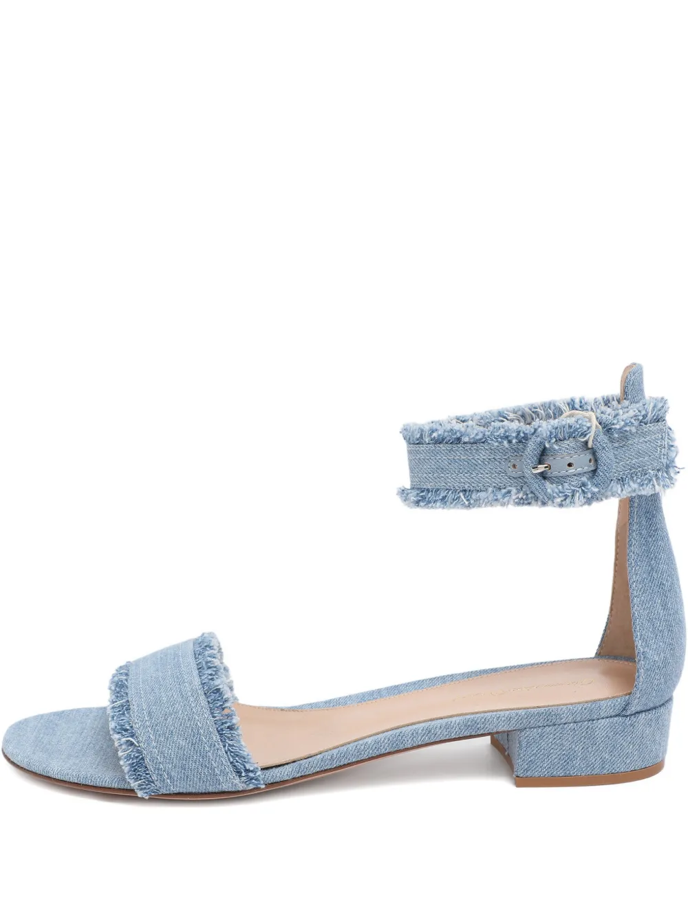 Gianvito Rossi Ausgefranste Jeanssandalen - Blau